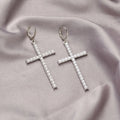 Cross Pearl Drop Earrings