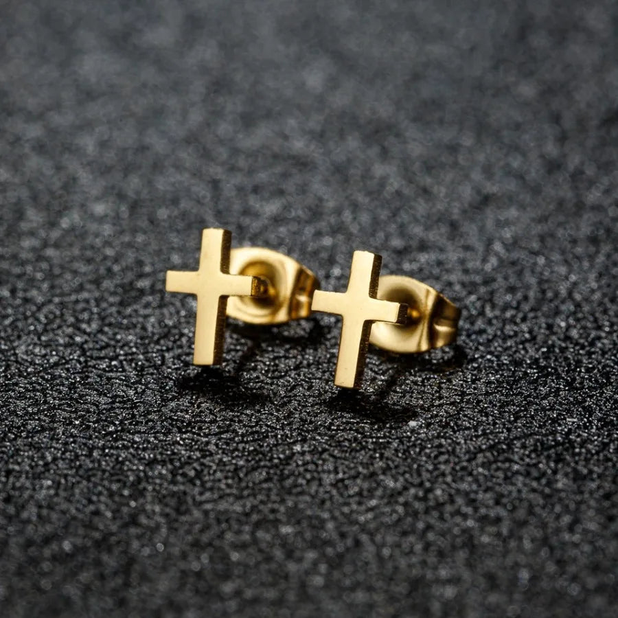 Small Cross Stud Earrings