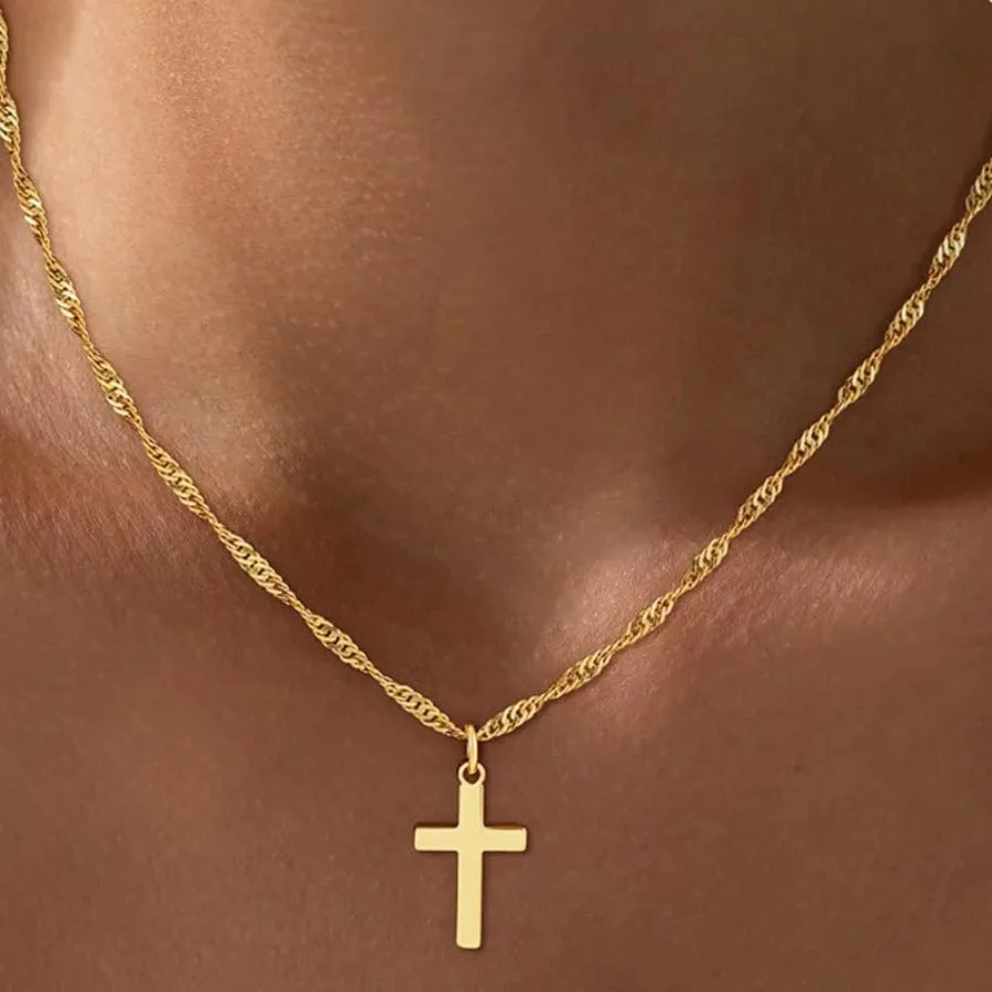 Minimalist Gold Cross Necklace