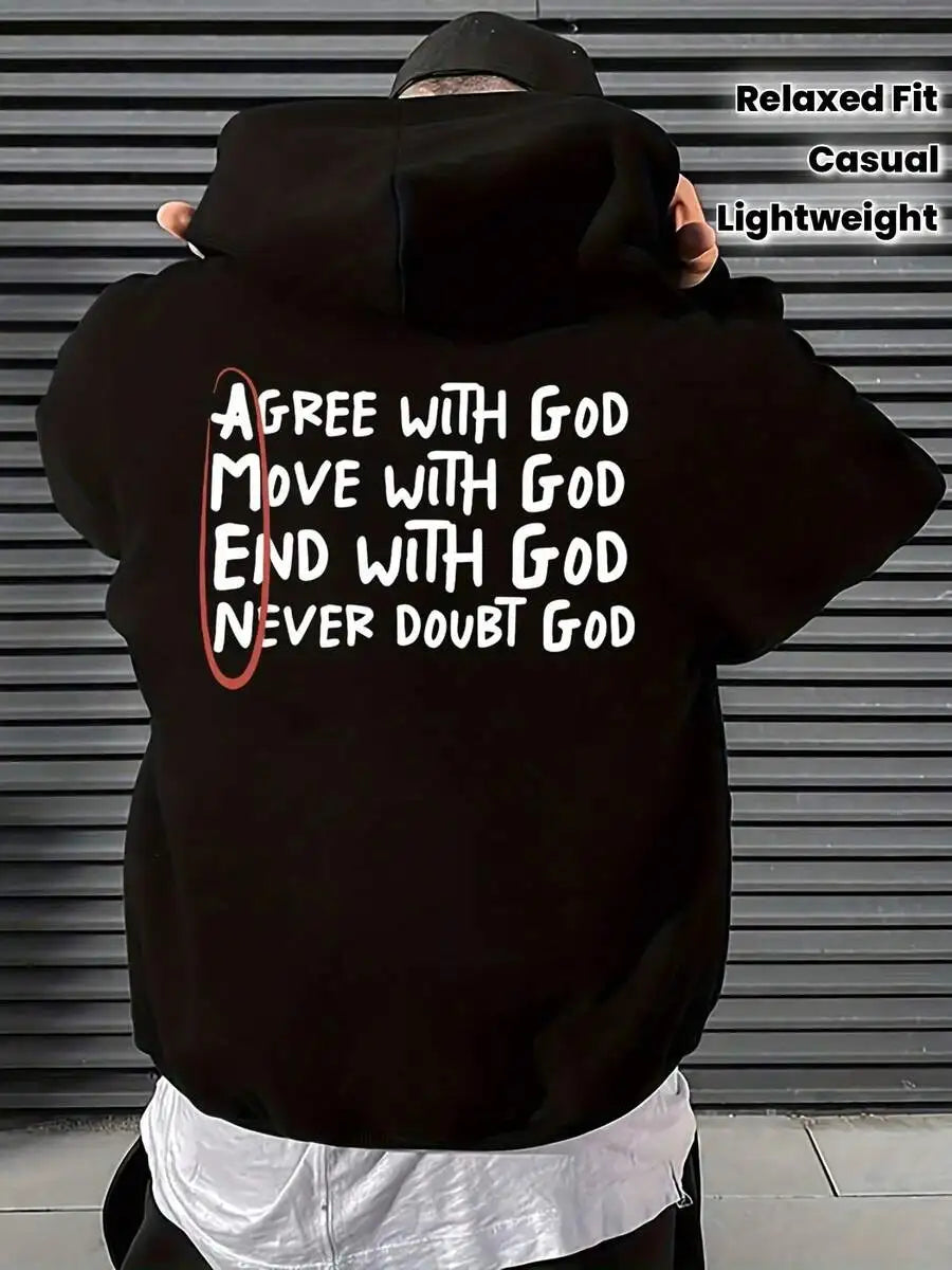 God Letter Print Hoodie