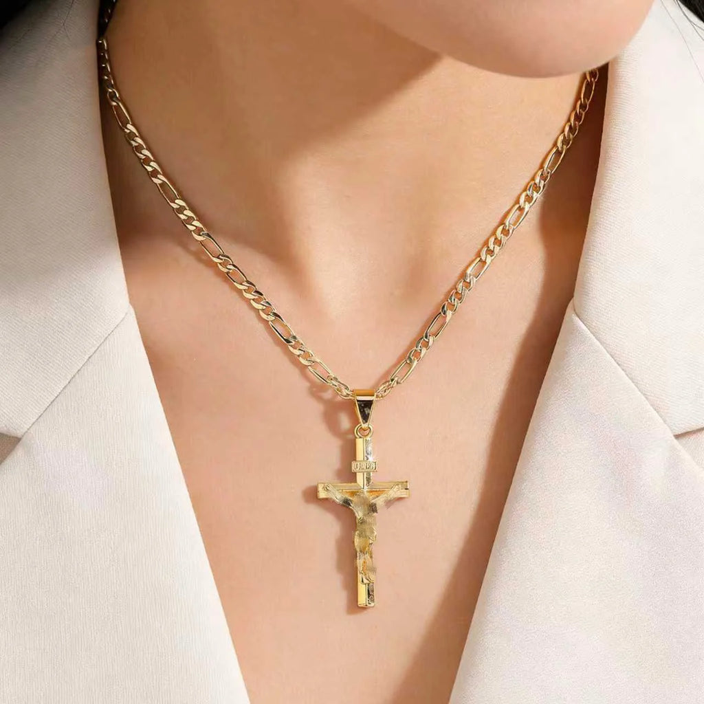 14K Gold Jesus Cross Necklace