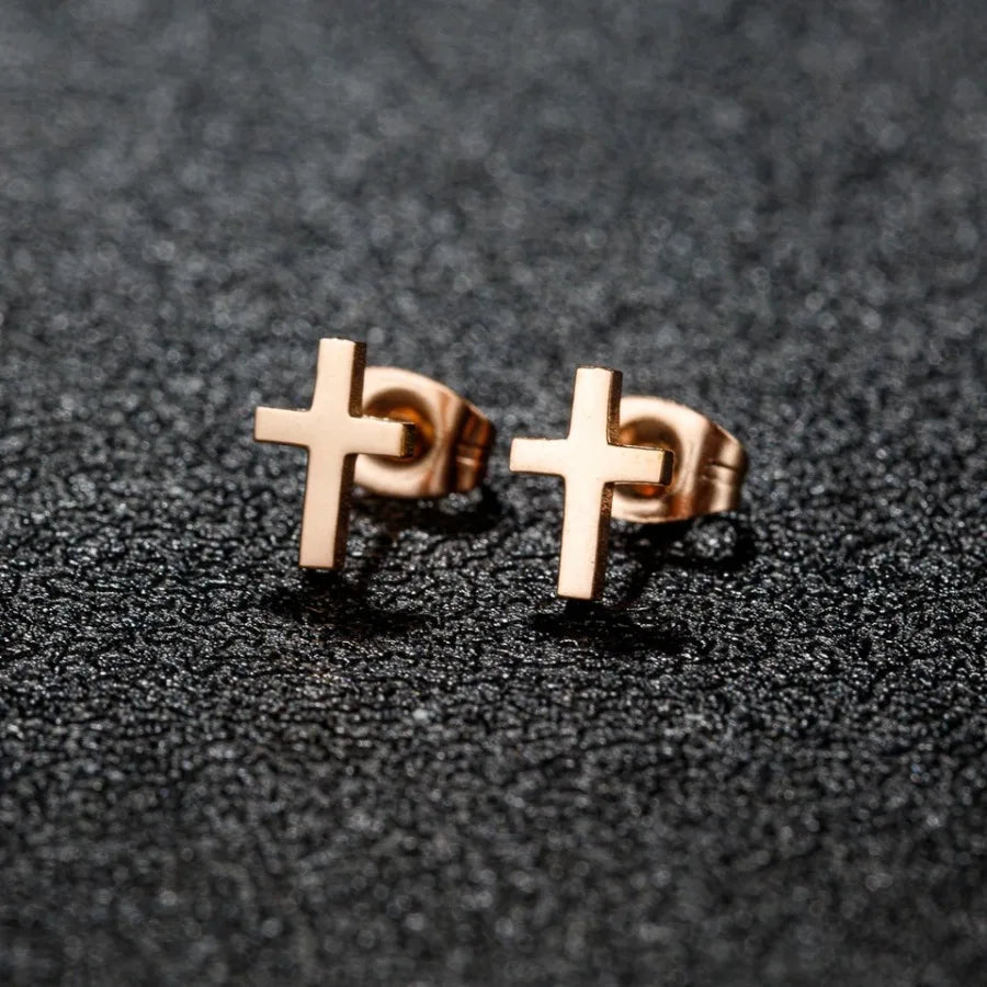 Small Cross Stud Earrings