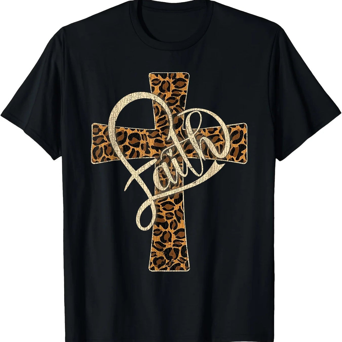 Leopard Cross Faith T-Shirt