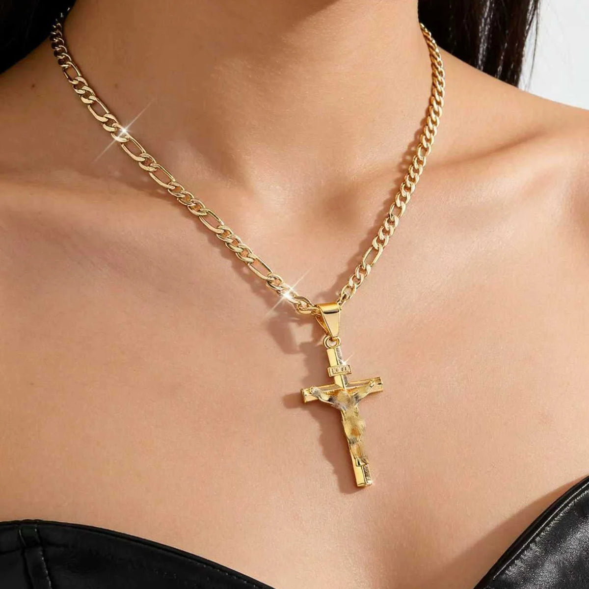 14K Gold Jesus Cross Necklace