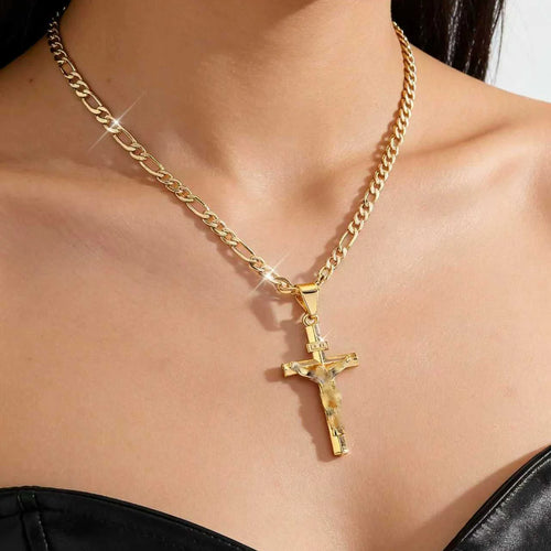 14K Gold Jesus Cross Necklace