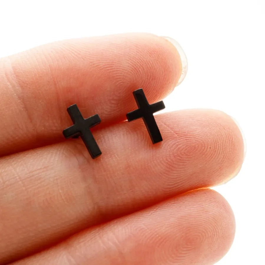 Small Cross Stud Earrings