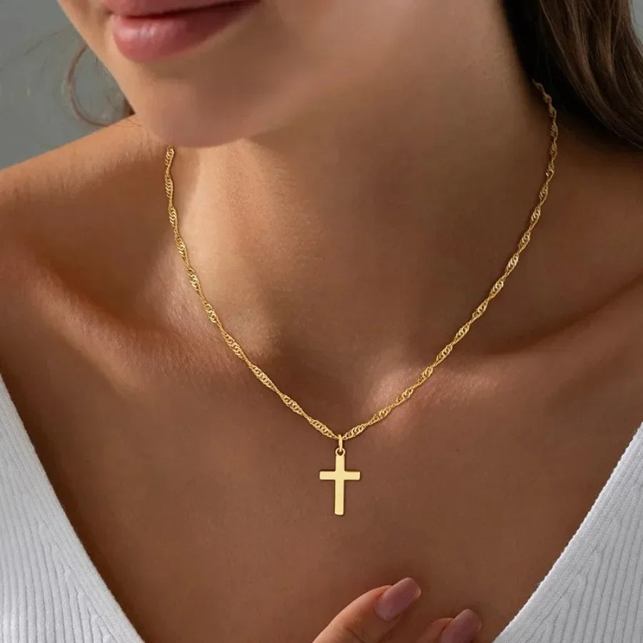 Minimalist Gold Cross Necklace