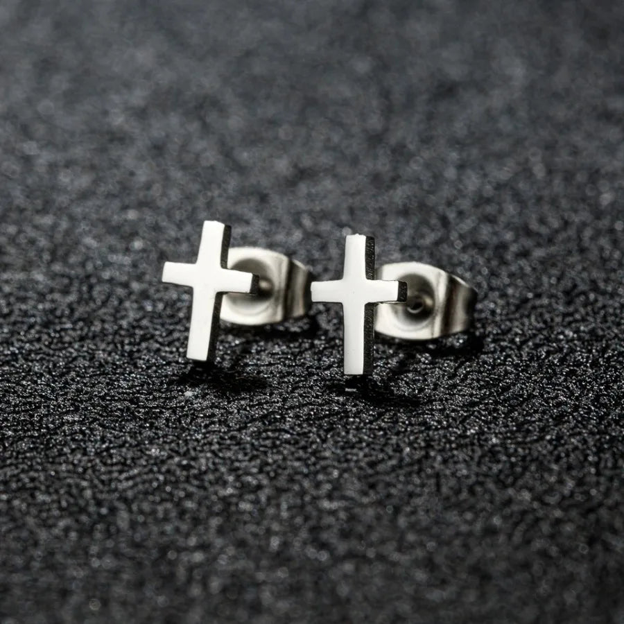 Small Cross Stud Earrings