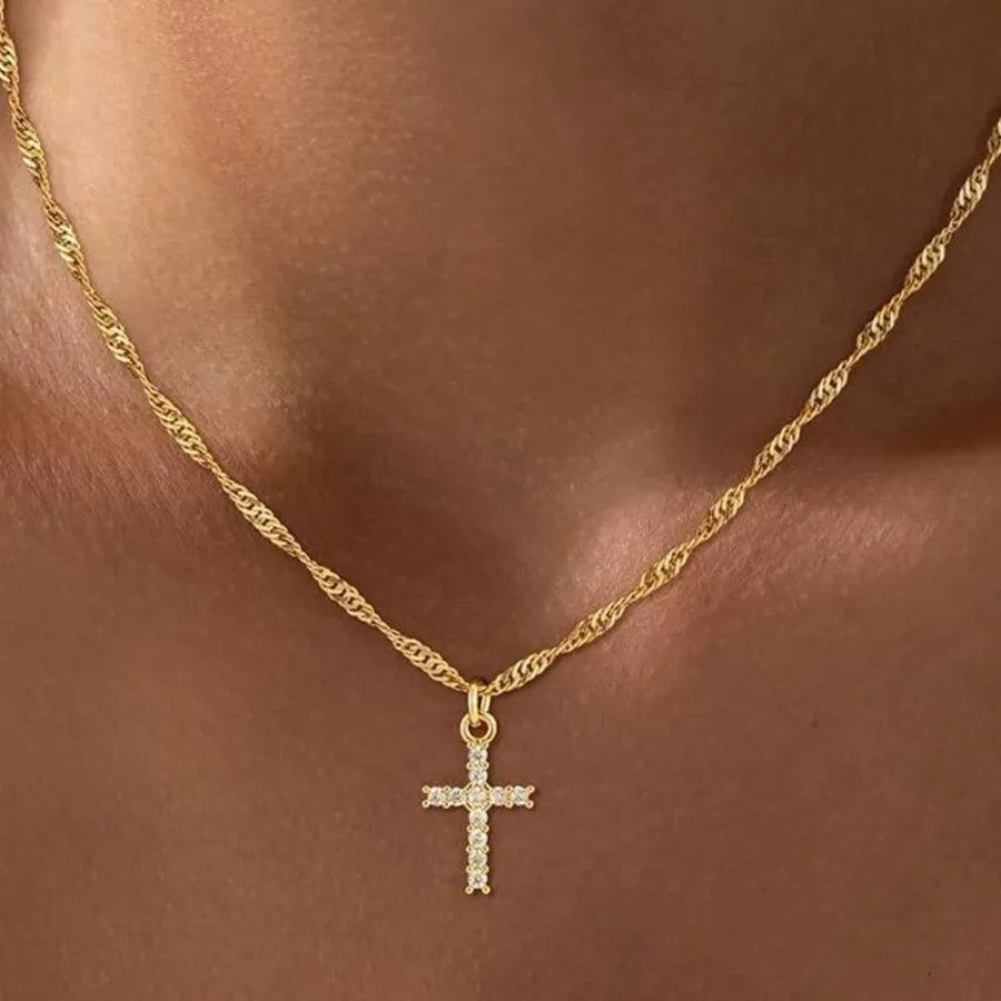 Minimalist Gold Cross Necklace