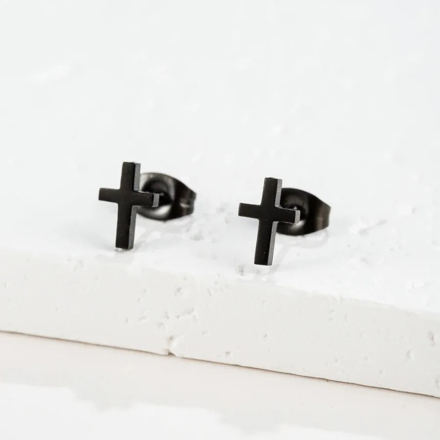 Small Cross Stud Earrings